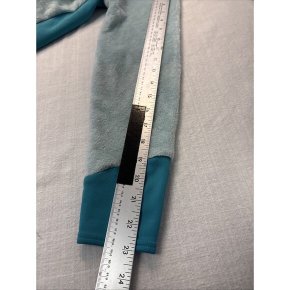 Champion Fuzzy Fleece Full Zip Jacket Teal Contrast Softshell Pockets 10-12 (L) - Picture 9 of 11
